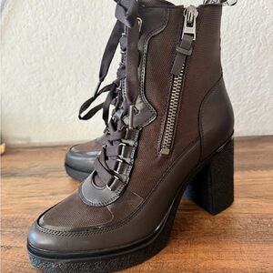 DKNY Dark Brown Lace-Up Boots